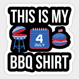 This Is My 4th of July BBQ USA Grilling Red White Blue Sticker